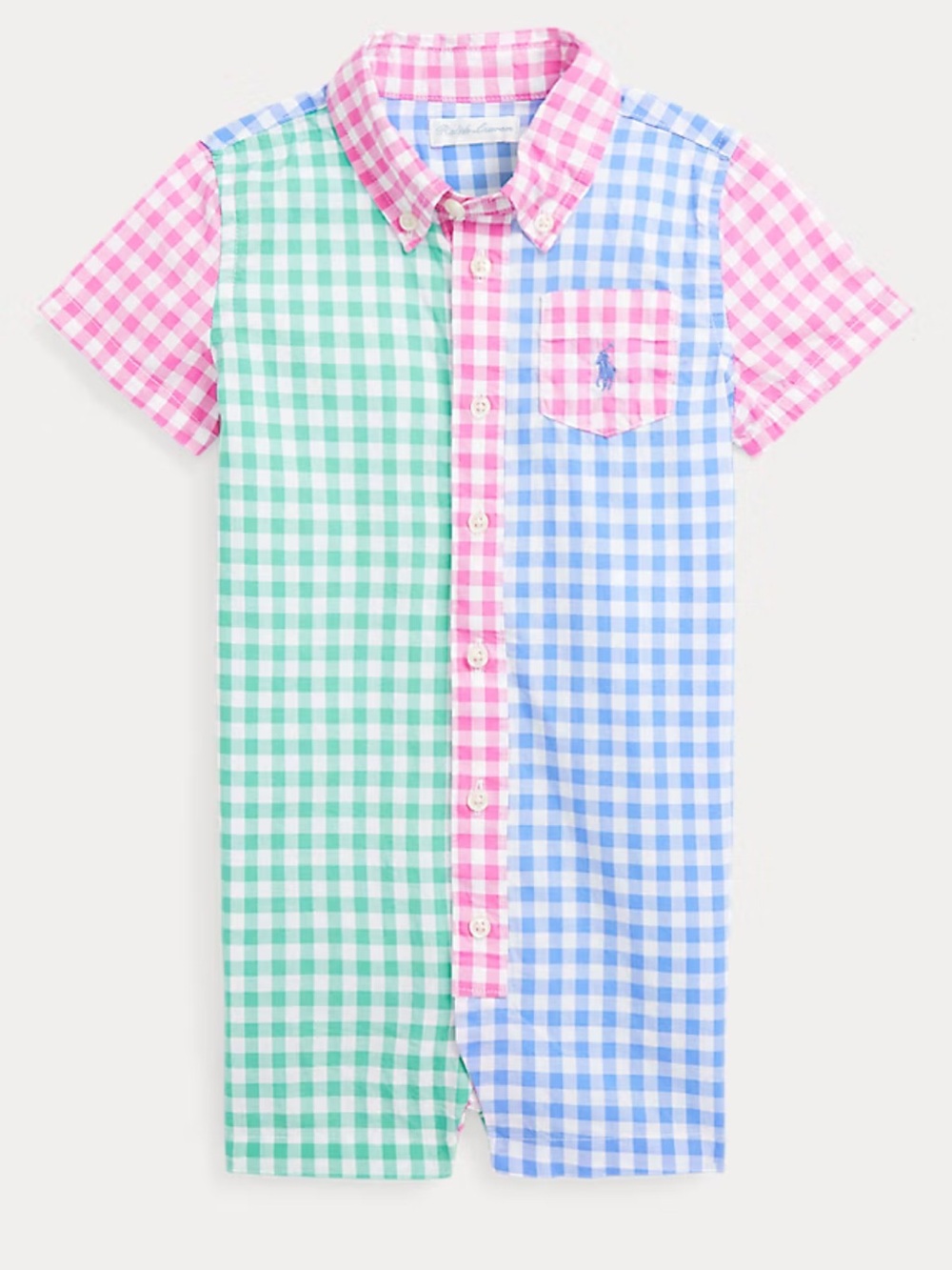 Ralph Lauren Gingham Cotton Poplin Fun Shortall